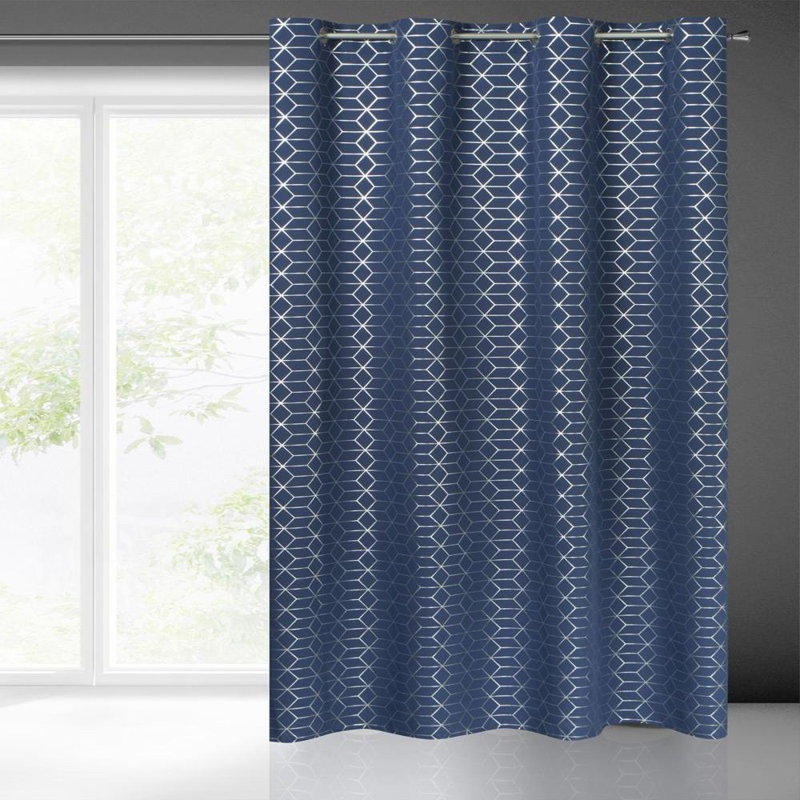 Bullis Blackout Curtain Panel Pair Single Panel, Navy
