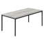 Moderne 3 tables basses, 2 tables basses et 2 tables de bout, dessus en stratifié gris, structure en métal noir avec détails