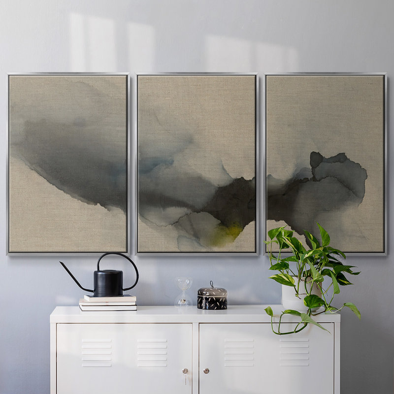 Je déplacerais le ciel pour vous - Toile encadrée multi-pièces, H 36 po x l 75 po x P 2 po, Argent