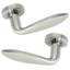 Modern Curved Lever Door Handle Set Brushed Silver Tone Door Furniture on Round Rose with Fixings