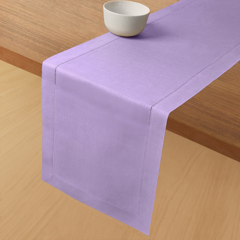 Chemin de table 100% lin D'Okok Homes, L 54 po x P 14 po, Mauve