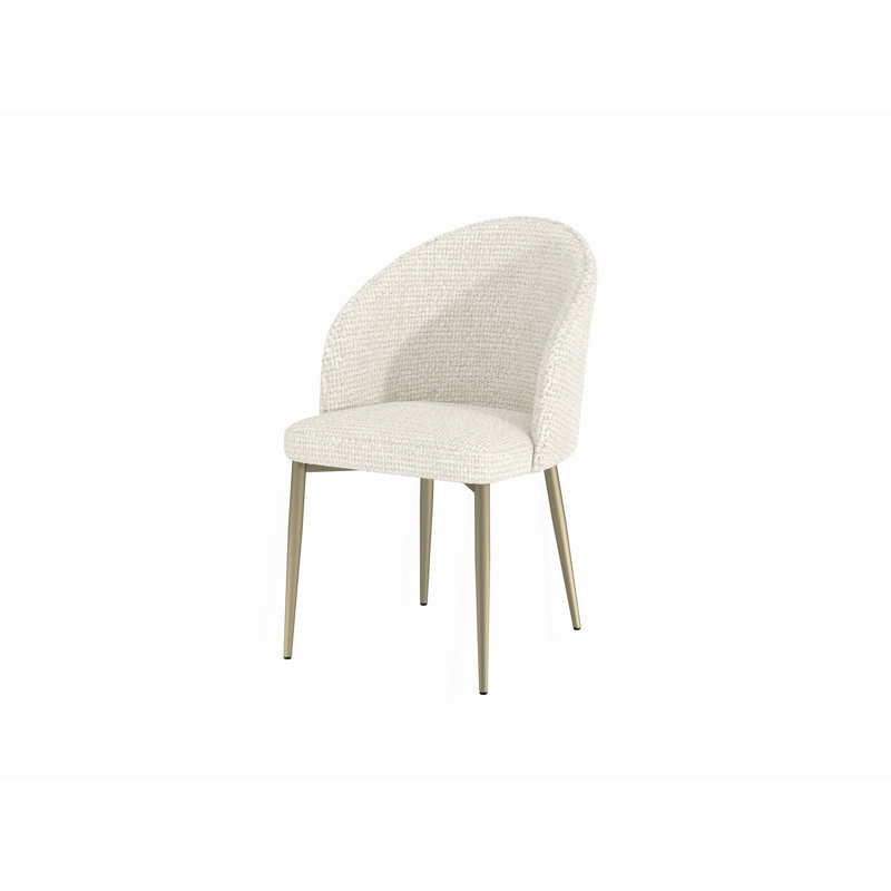 Ensemble de 2 chaises d'appoint en tissu blanc Cora
