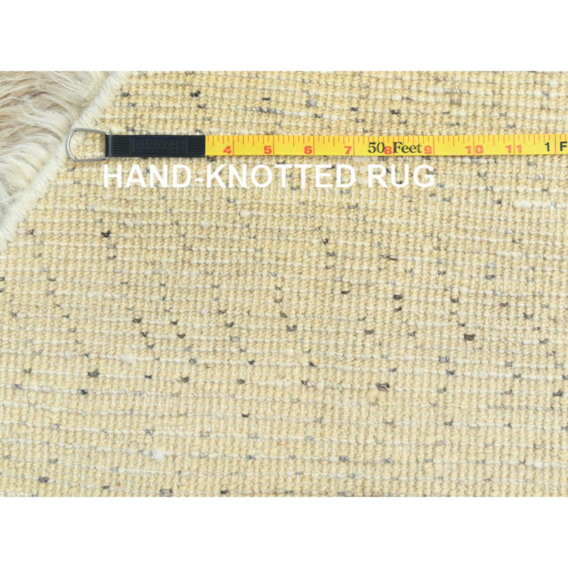 Tapis rond en laine noué à la main de style grec à poils longs 12 pi 1 po x 12 pi 1 po 940D0E35D92F40D5A4C78CA07B67D26D