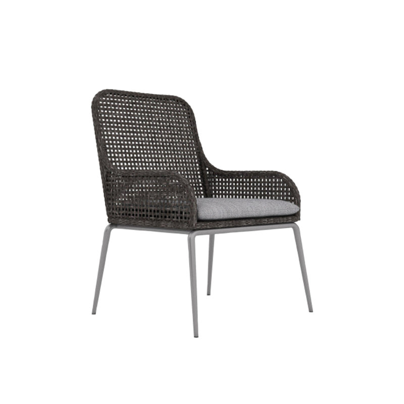Antilles Patio Dining Armchair with Cushion, Canvas Granite Sunbrella® Canvas