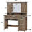Farmhouse Makeup Vanity with Lights & Barn Doors, Vanity Desk with Mirror, Charging Station, Jewelry Hooks & Open Shelves for Storage-97673252