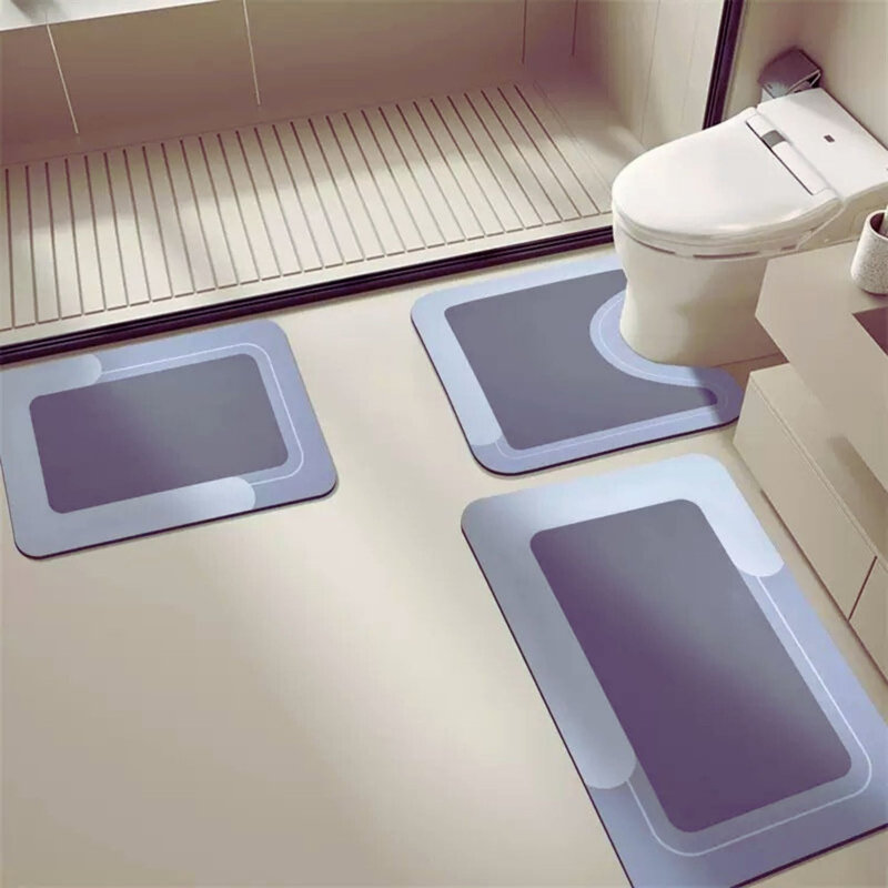 Tapis de bain 3 pièces Diatom, Bleu