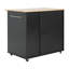 Mobile Kitchen Cart with Storage, 39.76'' Rolling Kitchen Island with 2 Doors, 3 Drawers & Adjustable Shelf, Black Utility Cart for Kitchen/Dining Room