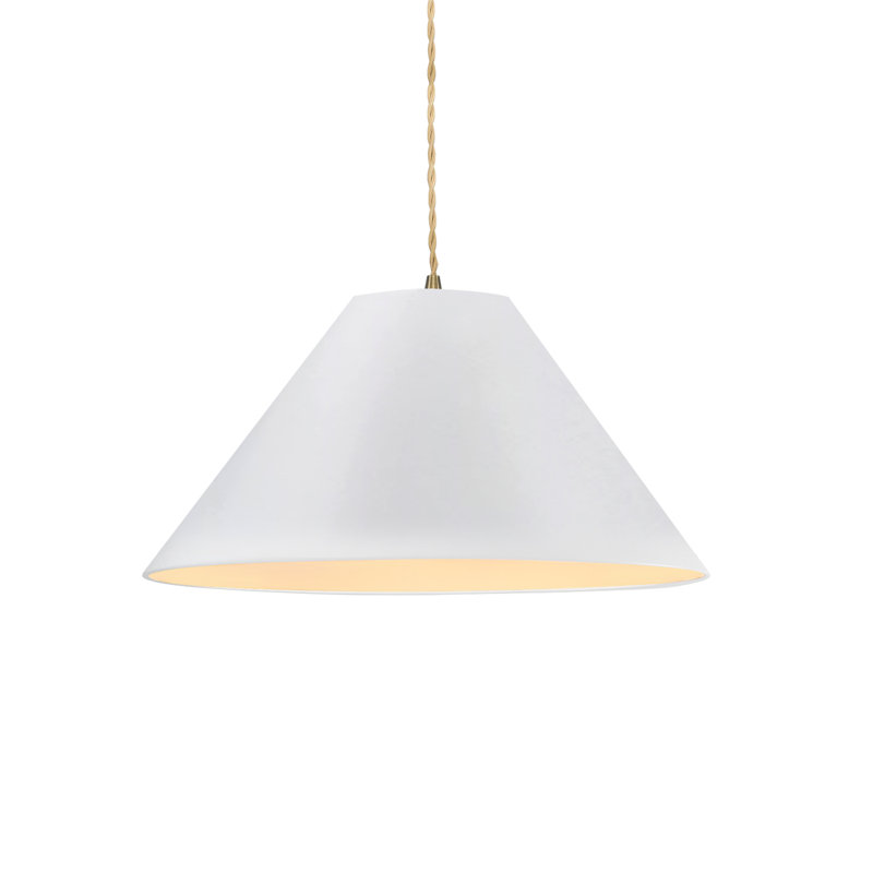 Radiance - Luminaire suspendu 1 lumière Avola - l 15 po x H 7,25 po - ampoule remplaçable - cordon torsadé beige, Bisque