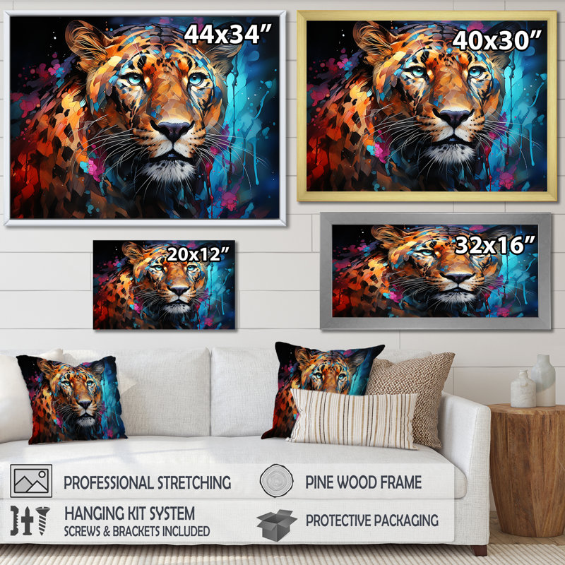 Pop Art Wild Elegance Tiger Harmony, H 12 po x l 20 po x P 1 po, Toile tendue