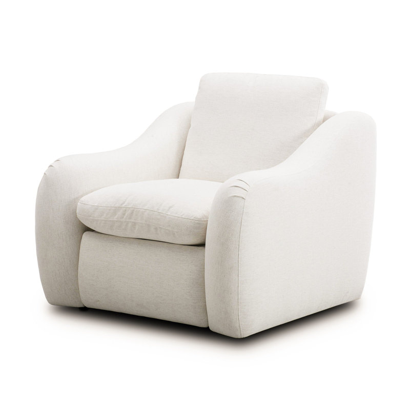Crawford Recliner, Crypton Nomad Snow Polyester Blend