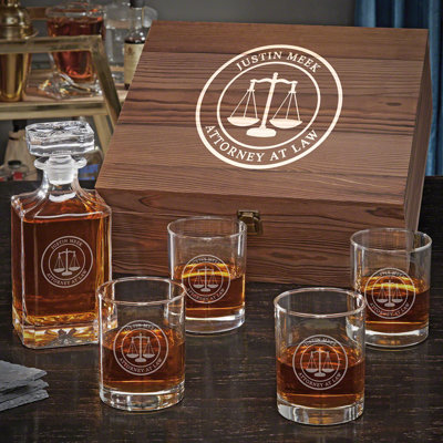 Ardmore Glass 5 - Piece Whiskey Decanter Set