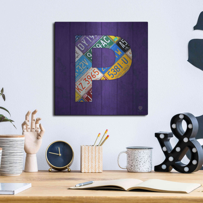 " P " by Design Turnpike, 12" H x 12" W