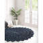 Tapis ovale en jute bleu marine tissé à la machine-101956703