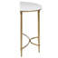Console attrayante, plateau en marbre blanc et pieds en métal doré-149258057