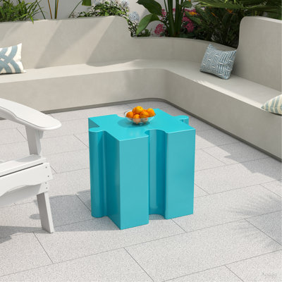 Puzzle Art Side Table, Modular Concave Edge MGO Table - Buy Singles Or Combine For Custom Layouts, Indoor & Outdoor