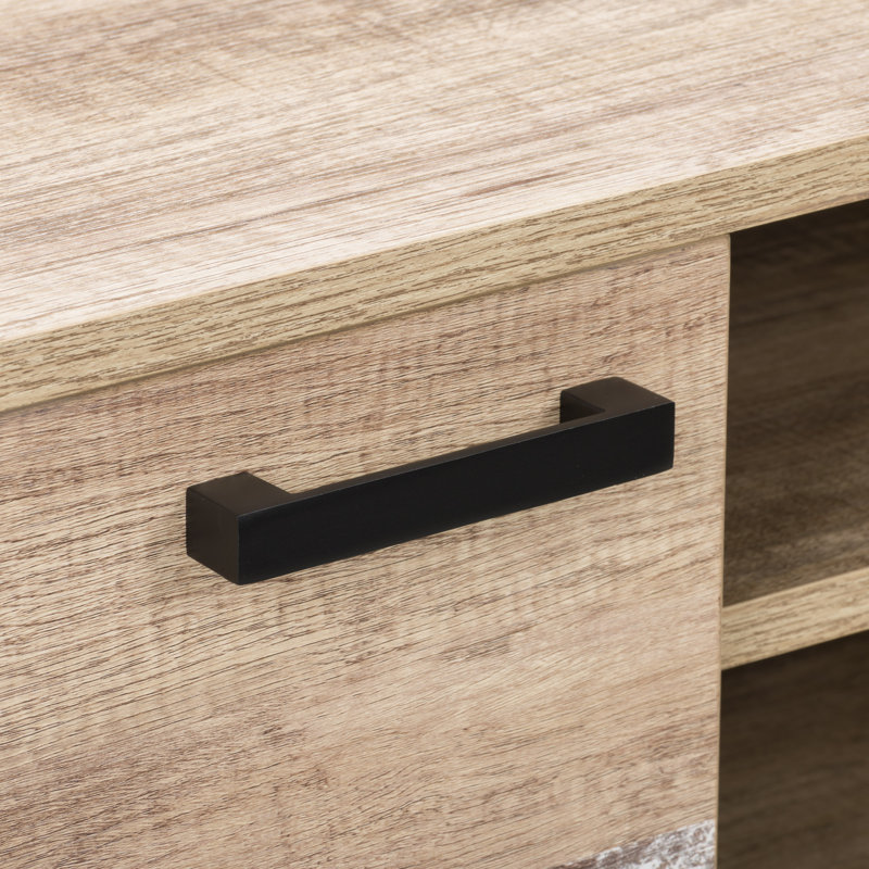 Meuble télé 2 portes pour téléviseur de 85 po ou moins Syrna, Beige Chaud