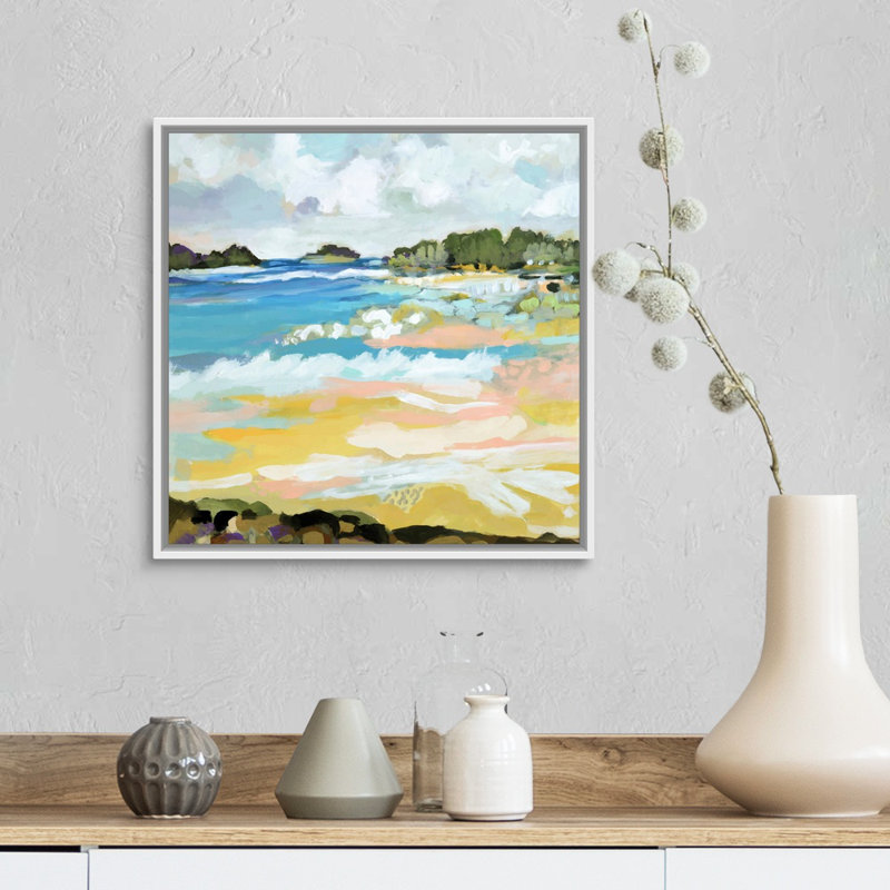 «Surfscape IX» par Karen Fields - reproduction d'art, H 18 po x l 18 po x P 1,75 po, Toile blanche encadrée