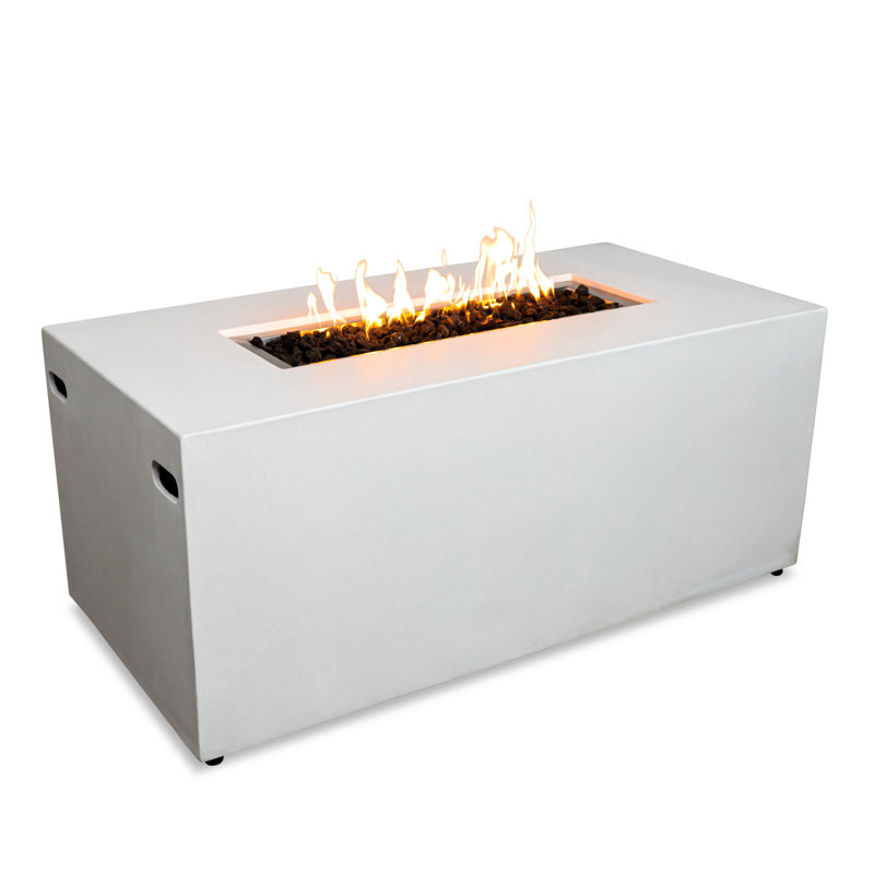 Rectangle Propane Fire Pit, White