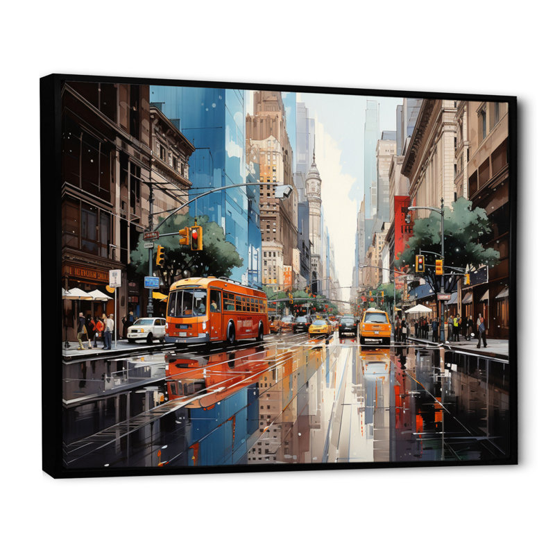 «Skyscrapers Urban Heights VII», reproduction sur toile, Cadre flottant noir, H 24 po x l 32 po x P 1 po