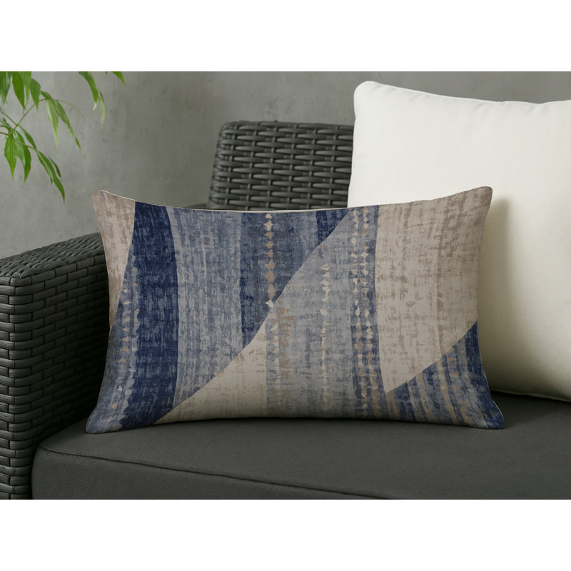 Coussin décoratif intérieur et extérieur Modern, Gris abstrait 27, Rectangle H 14 po x l 20 po