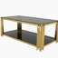 Table basse moderne rectangulaire noire, miroir