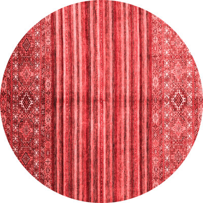 Tapis géométrique tissé à la machine en rouge