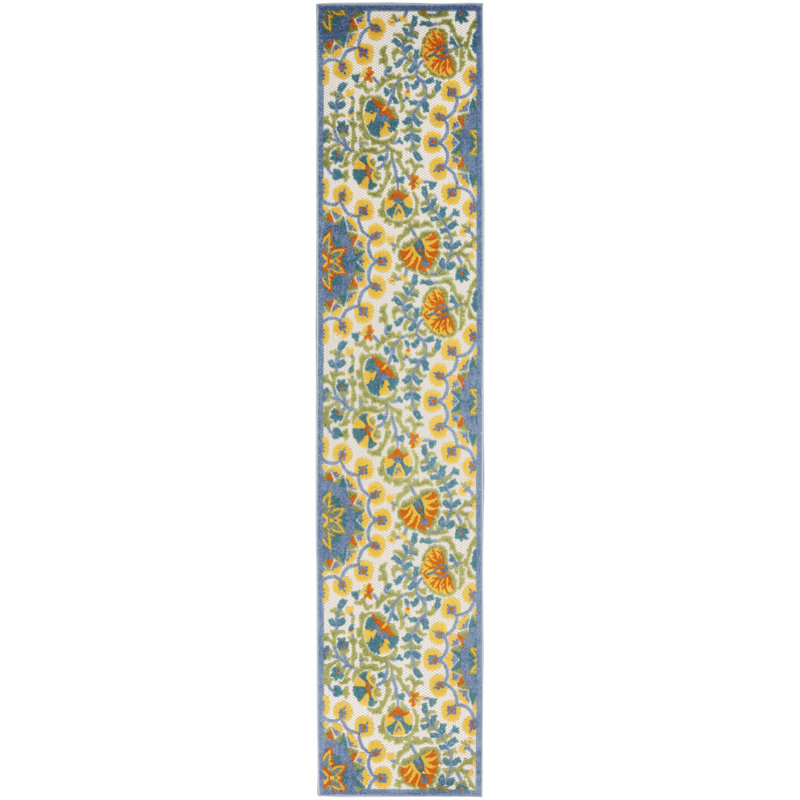 Agafia Floral Indoor Rug, Runner 2'3" x 12'