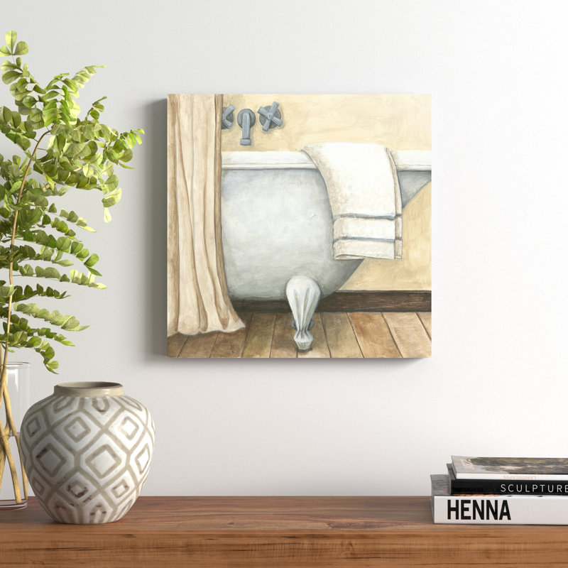 «Contemporary Bath I», peinture sur toile, H 20 po x l 20 po, Toile tendue