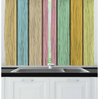 Striped Pointed Kitchen Curtain