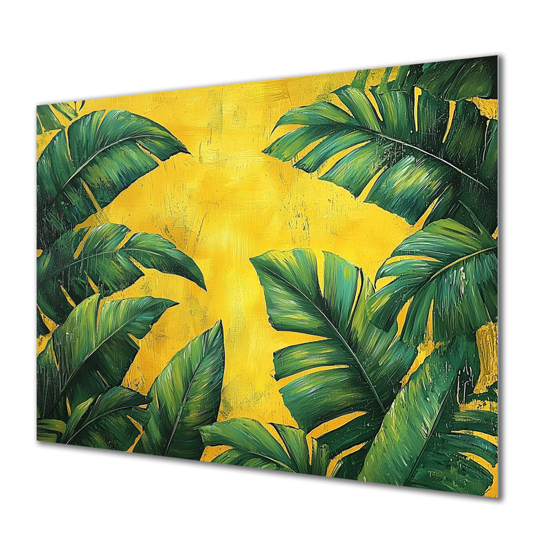 Feuilles vertes safari tropical II - feuilles, impressions sur métal, H 12 po x l 20 po