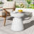 Outdoor Ponti Travertine Side Table,White-155261117
