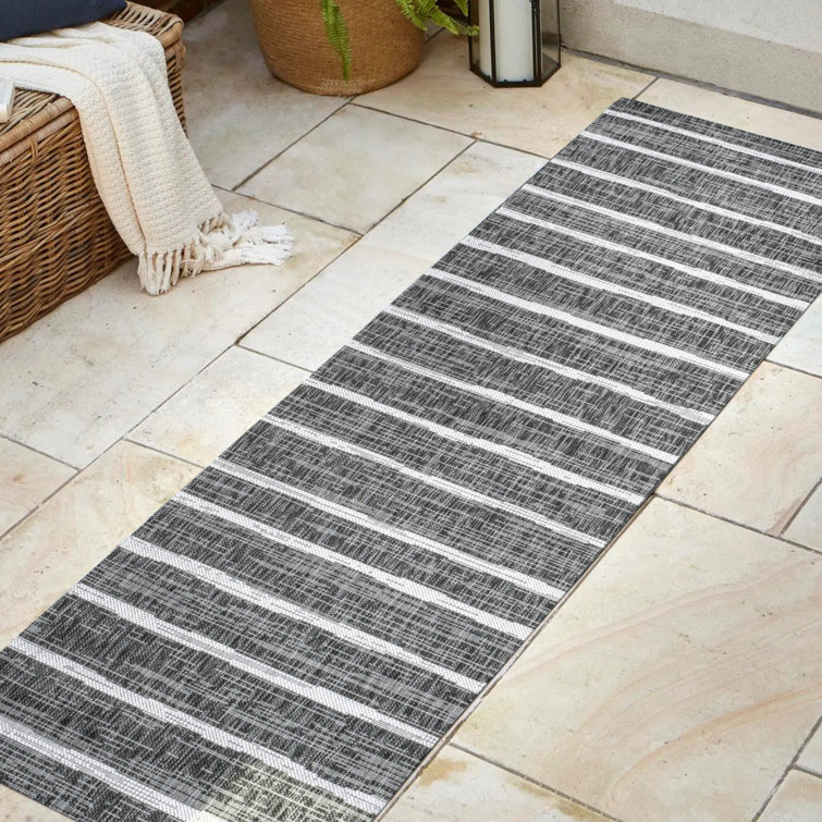 Siegert Berber Stripe Black/Ivory Indoor/Outdoor Rug