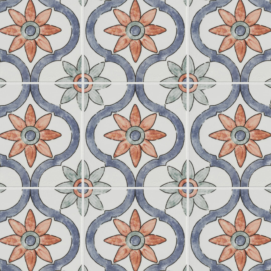 Bourges 8" x 8" Ceramic Patterned Wall Tile Merola Tile