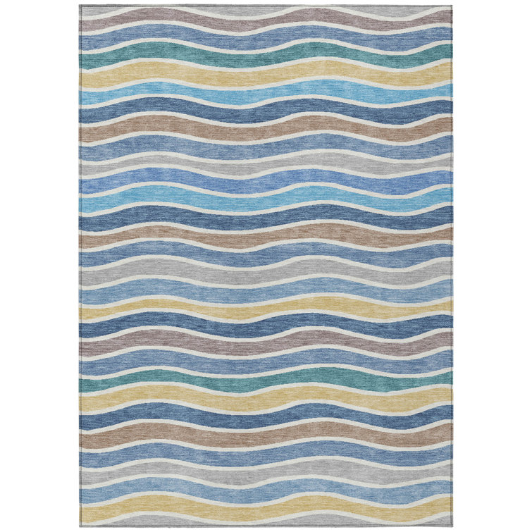 Machine Washable Indoor/Outdoor Micelotta ACN2333 Stripes Rug