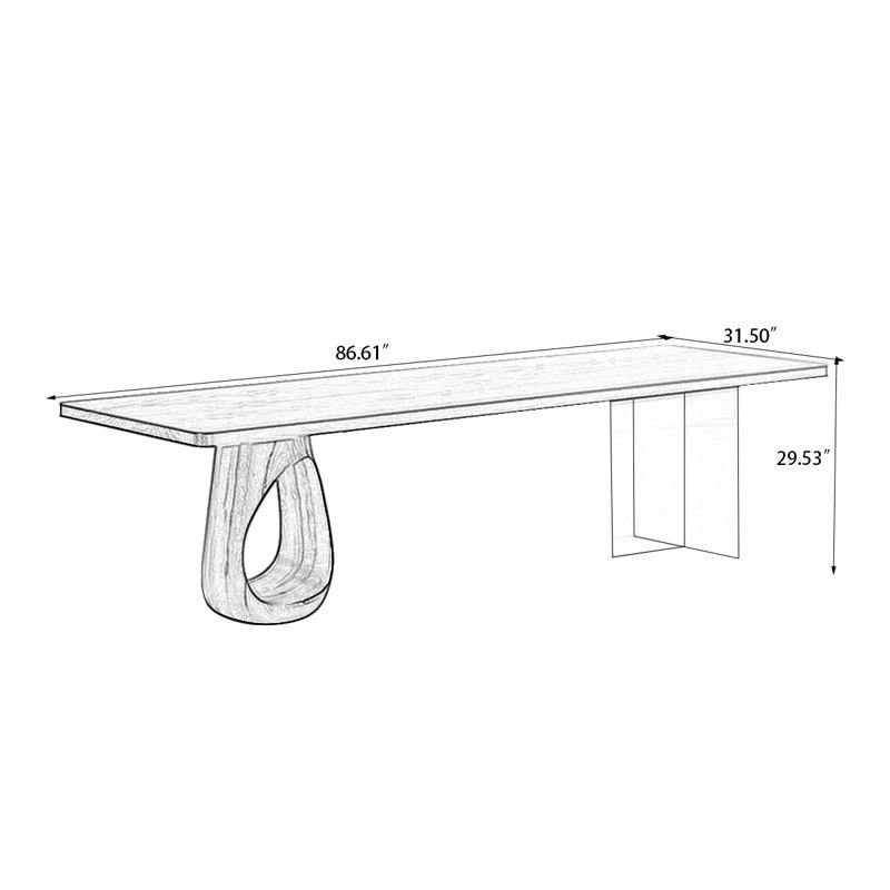 Black Rectangular Solid Wood Dining Table, 29.53"H x 86.61"L x 31.5"W