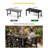 68.9" Rectangular Patio Outdoor Dining Table With Umbrella Hole-1103417301