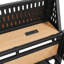 Structure de lit simple de taille mezzanine simple avec tablettes de rangement et panneau perforé, lit mezzanine en métal avec ports USB et lumières DEL, sécuritaire et robuste, naturel