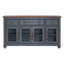 Wauneta 66" Fully Assembled Farmhouse Sideboard Buffet Cabinet, Coastal Server with Storage, Drawers & Glass Doors