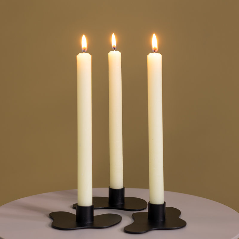 Melt 3 Piece 2.8Cm Metal Tabletop Candlestick Set, Black
