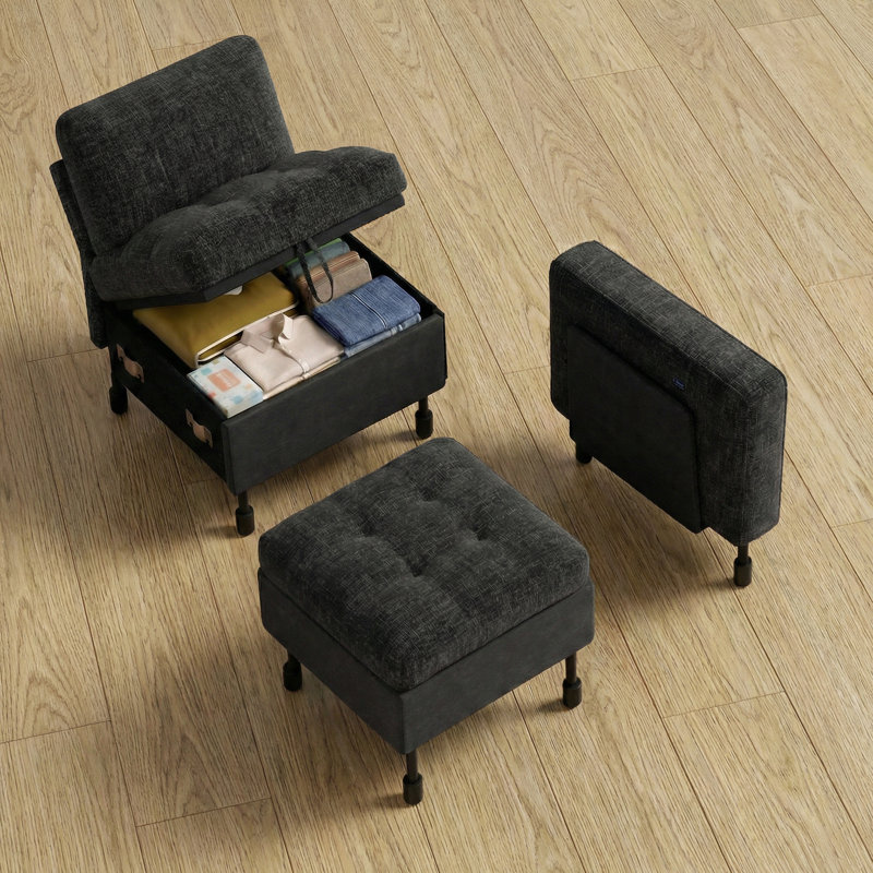 Darrin S24-Bk-1Pl-St, Noir