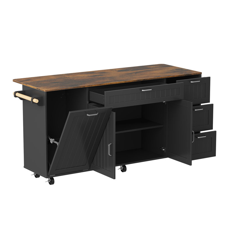 Table de couture roulante 63 "avec rallonge escamotable, armoires de rangement, tiroirs et roulettes verrouillables - Station de couture mobile pour courtepointe, artisanat et projets de loisirs