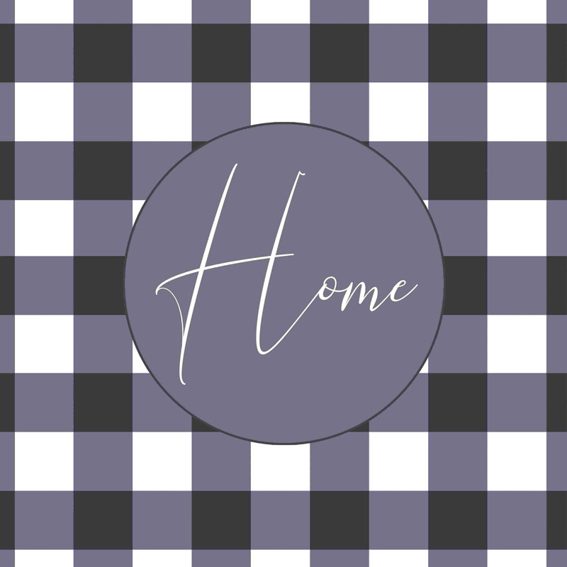 Bleu marine Buffalo Check Home, H 12 po x l 12 po
