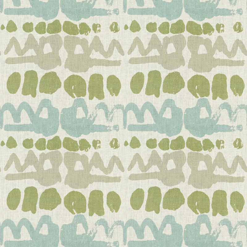 Altamira Fabric, Green/Stone