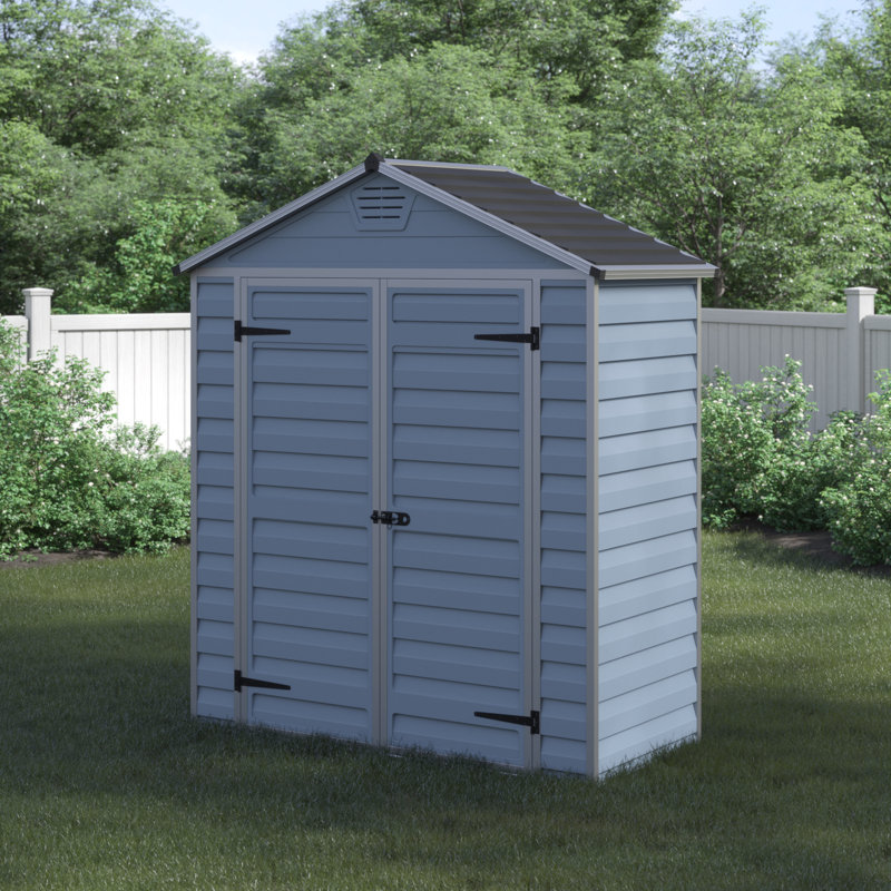 Skylight 3 ft. W x 7 ft. D Plastic Garden/Tool Shed, Grey, 217cm H x 185cm W x 90cm D