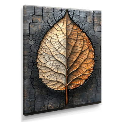 Modern Dark Leaves Symetry Of Winter I - Floral Wall Art Prints