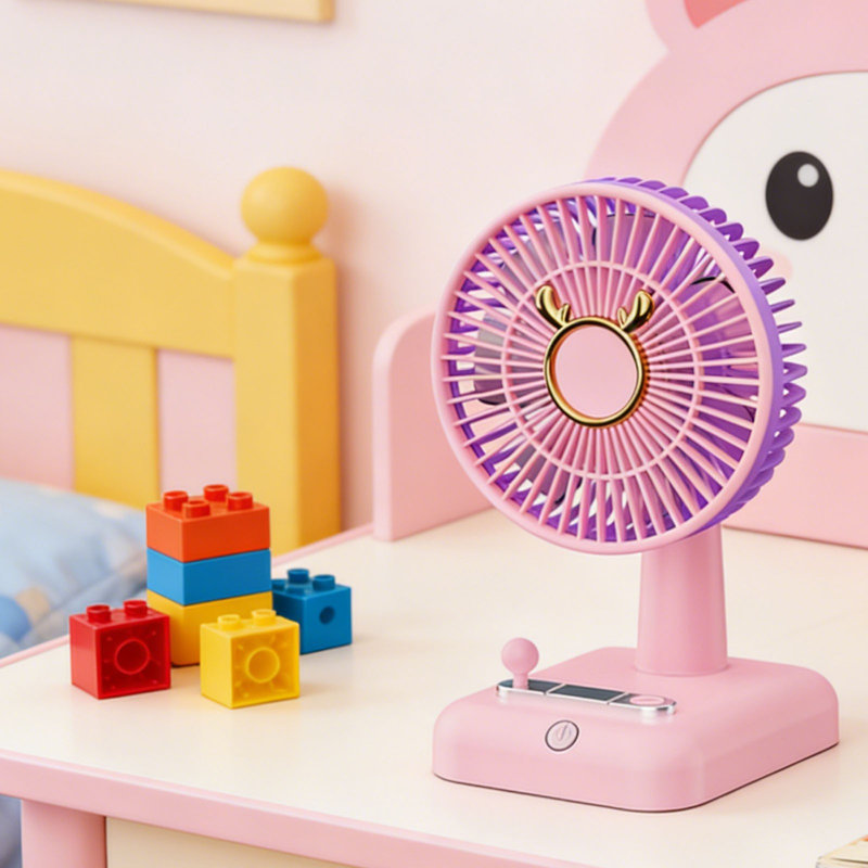 Kbndieu USB Rechargeable Desktop Mini Fan Portable Small Fan for Dorm Students Office Use, Purple