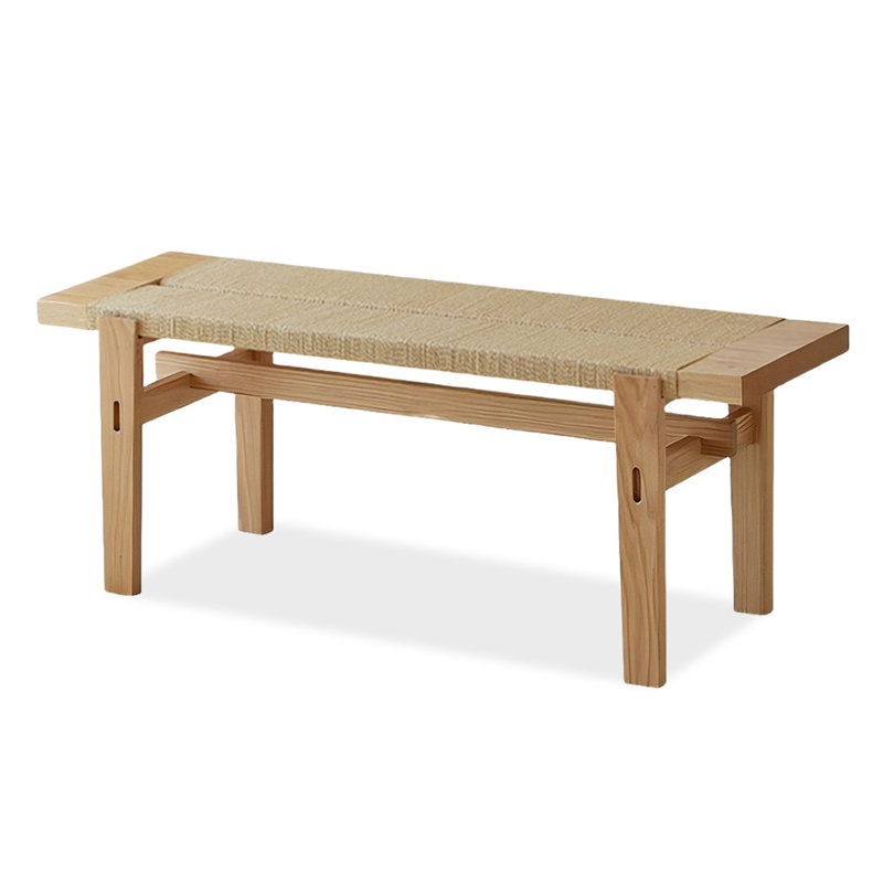 Burlywood Solid Wood Bench