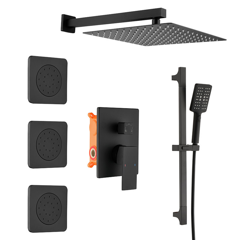 All-In-One Kit with Rough in-Valve, Matte Black