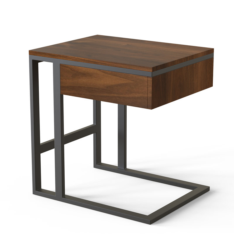 Table de bout avec rangement caché Wyonnia