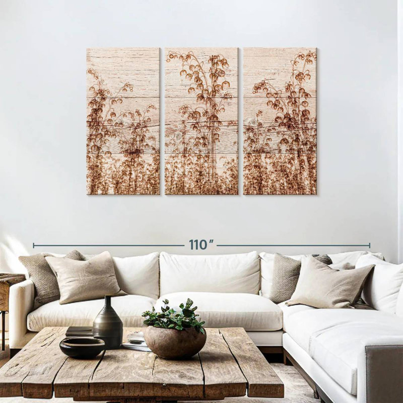 Harnek Bellflowers On Wood, 48" H x 74" W